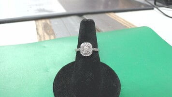 10K WG Diamond Cluster Ring, Size 7