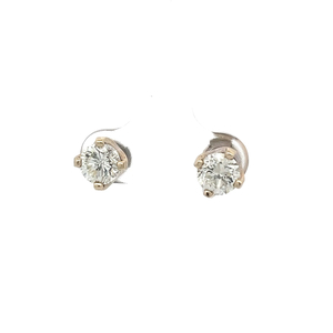14k White Gold 4 Prong Setting Diamond Stud Earrings 