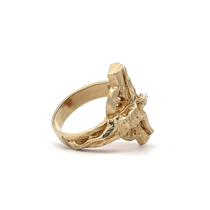 14k Yellow Gold Crucifix Ring Size 11