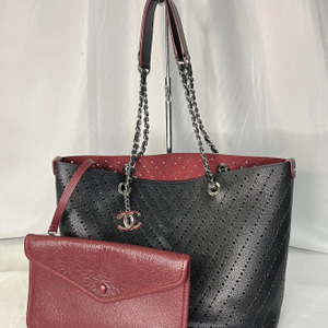 Chanel Black Perforated Tote Bag Spring/Summer 2017 Collection by Karl Lagerfeld