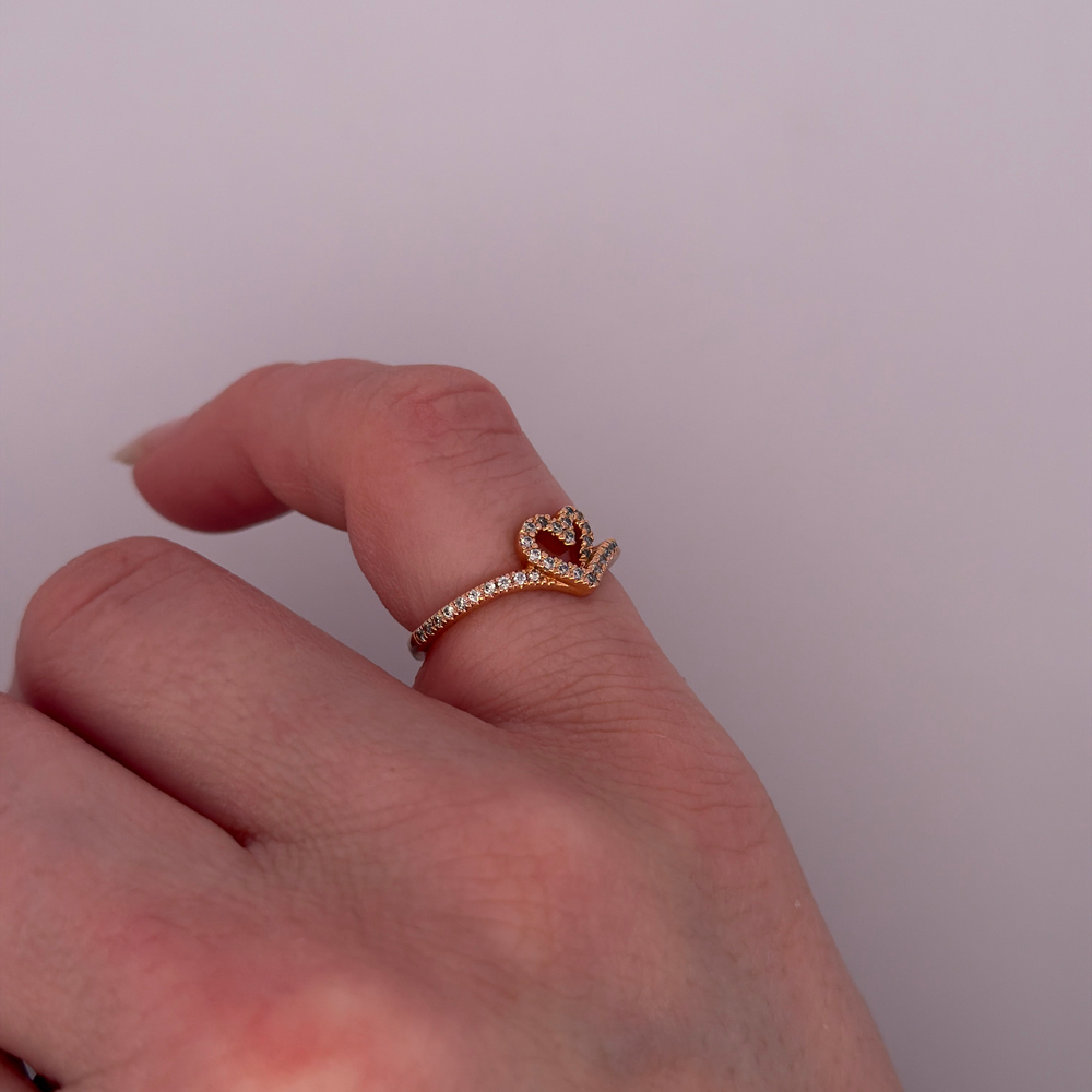 Pandora 189302C01 Sparkling Heart Wishbone Ring Size 4.5 | Pine Ridge ...