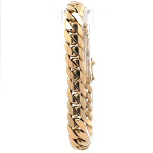 14k Yellow Gold Cuban Link Bracelet 8.50" Long 10.4mm Wide