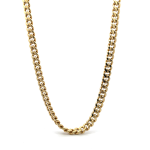 10k Yellow Gold Cuban Link Chain 24" Long 6.9 MM Wide