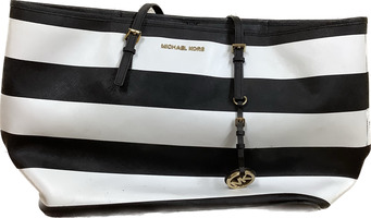 Michael Kors Black and White Tote Bag - Used