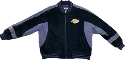 Pre-Owned NBA G-III Carl Banks Los Angeles Lakers Black Suede Jacket Size XXL