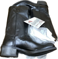 Texas Brand Work and Western Boots Size 7 Black W Toe 12" Uniform Wellington