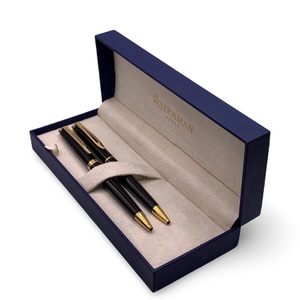 Waterman Black & Gold Set of Two Ballpoint Pens - Pre-Owned - Blue Case Included