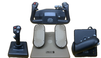 Flight Sim Yoke USB FSY211U + CH Pro Pedals + Throttle + Fighterstick  (9249327)