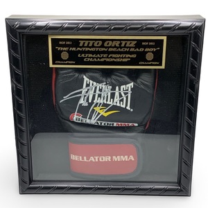 Tito Ortiz Autograph Signed Gloves – Framed in Glass Case – No Paperwork