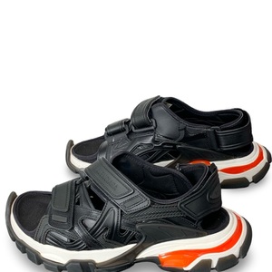 Balenciaga Track Sandal – Black, White, and Red, Size 9