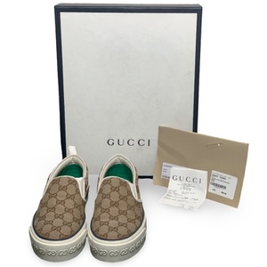 Authentic Gucci Tennis 1977 Monogram Sneakers – Brown – Style #809648393