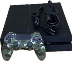 Used PS4 Console - Black - Camo Controller + Cords - Tested,(9267112)