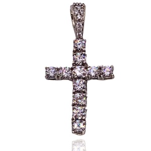  3.00 DWT (4.65 Grams) 10KT White Gold Medium Cross Charm – Non-Diamond 