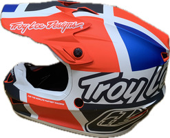 Troy Lee Designs SE4 Quattro MIPS Motorcross Helmet - Orange/Blue,(L) (9280128)