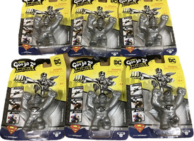 Superman Silver Figure 2021 Heroes of Goo Jit Zu Minis Lot of 6 DC Comics - New