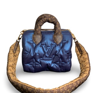 Louis Vuitton M21061 Monogram Empreinte Speedy Bandoulière 25 Navy Blue 