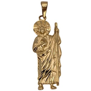  1.74 DWT (2.71g) 14KT Yellow Gold Religious Charm – Small St. Judas Pendant