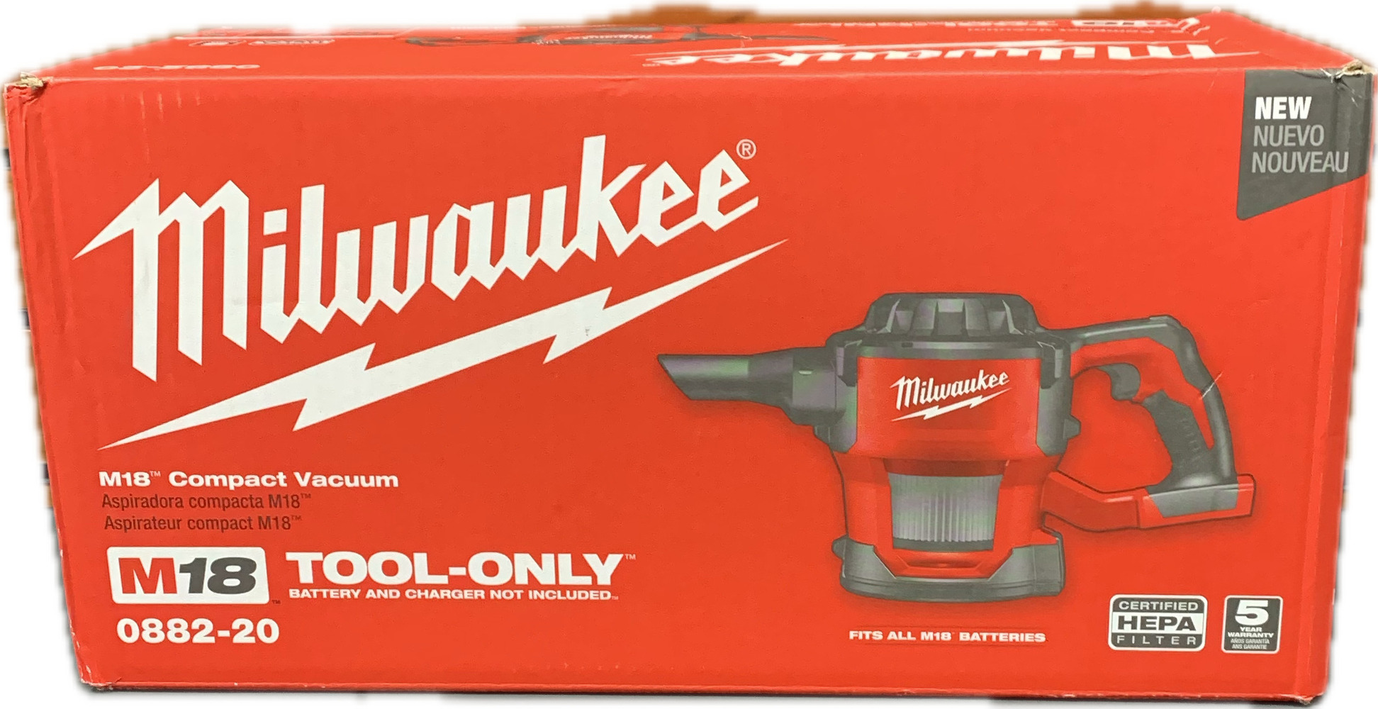 0882 Milwaukee 0882-20 M18 18V Cordless Compact Vacuum, bare tool (9285994 ...