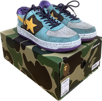 A Bathing Ape Bape Sta Teal Brown Yellow Suede - Men's Size 10 (9287413)