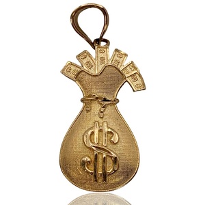  2.06 DWT (3.20g) 10KT Yellow Gold Charm – Money Bag Pendant