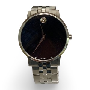 Movado 07.1.14.1493 Men’s Stainless Steel Watch – Black Dial – Used