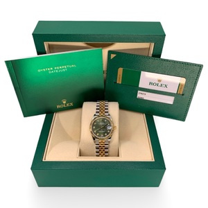 Rolex Datejust 31mm Two-Tone 18K/SS – Olive Green Dial – Diamond Markers 