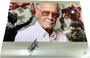 Marvel Stan Lee Signed Poster - Featuring Hulk, Iron Man, Spider-Man 