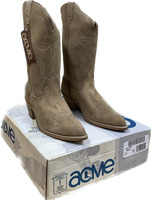 ACME Circle A Brown Suede Pull-On Western Cowgirl Boots 4661 - Women's 11 EW 