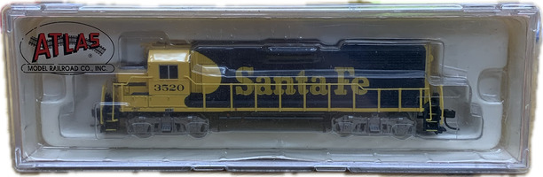 New Open Package Atlas #49806 GP-38 Santa Fe #3520 N Scale Locomotive (9293380)