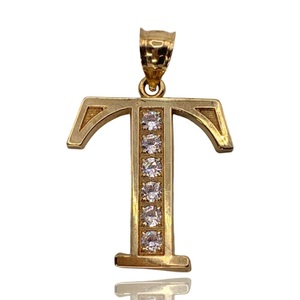  2.40 DWT (3.73g) 10KT Yellow Gold Charm – “T” Initial Pendant 