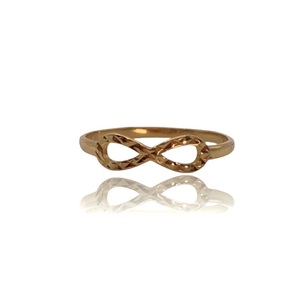  Size 8.5 – Resizing Available– 0.76 DWT (1.18g) 14KT Infinity Gold Ring 