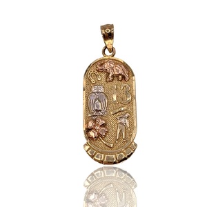  1.10 DWT (1.71g) 14KT Tri-Gold Charm – Oval Lucky Symbols Design