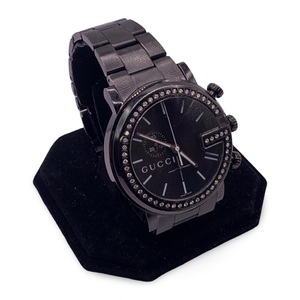 Gucci 101M Men’s PVD Black Chronograph Diamond Dial Watch – Used