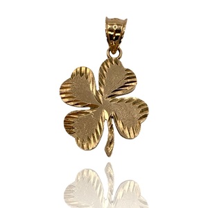  1.82 DWT (2.83g) 10KT Yellow Gold Charm – 4-Leaf Clover Pendant