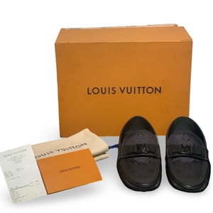 Authentic Louis Vuitton Hockenheim Mocassin – Size 7.5 – Black Canvas Monogram
