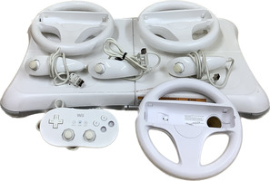 Nintendo Wii Accessories Bundle - Used - 3 Wheel Controllers, 1 Controller