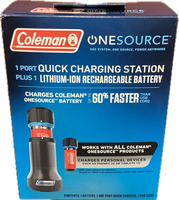 Coleman 1-Port Quick Charging Station + 1 Lithium-Ion Rechargeable Battery - New