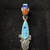 Sterling Silver Corn Pendant Turquoise Inlay TSF Stamped