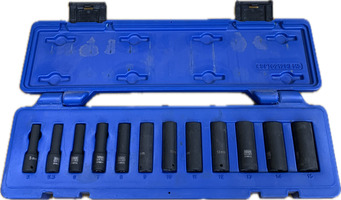 Blue Power Cordnwall 12-Piece 1/4" Drive Metric Deep Magnetic Bit Set, Pre-Owned