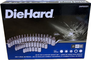 DieHard DHP55331 39-Piece Hex & Star Bit Socket Set – NEW