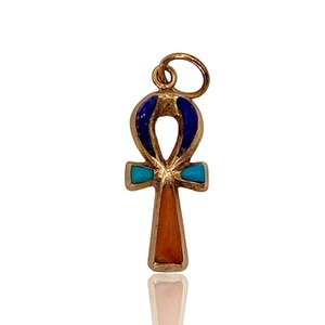  0.60 DWT (0.93g) 14KT Yellow Gold Charm – Ankh “Key of Life” Pendant
