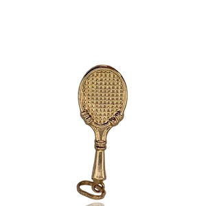  0.95 DWT (1.48g) 14KT Yellow Gold Charm – Tennis Racket Design