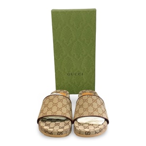 Gucci GG Canvas Slide Sandal Beige Monogram – Men’s Size 5 – Lightly Used w/ Box