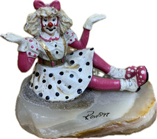 Ron Lee 1998 "Adorable Lara" Clown Figurine – Polka Dot Dress – Pre-Owned