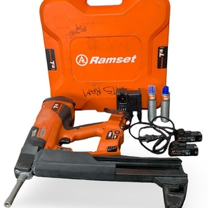 Ramset T4 MAG Cordless Concrete Nailer Kit – 2 Batteries, Charger, Case – Tested