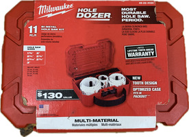 Milwaukee 49-22-4020 11PC Bi-Metal Hole Saw Kit - Brand New, Premium Quality