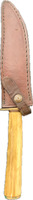 Small Bowie Knife with Stag Handle & Leather Sheath – Pre-Owned