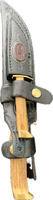 Two Stag Antler Handle Knives with Leather Sheaths – Pre-Owned