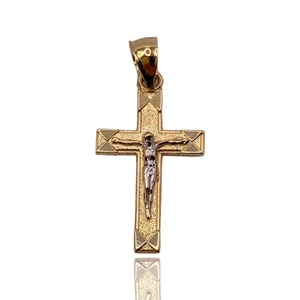 0.43 DWT (0.67g) 10KT Yellow Gold Charm – Small Religious Crucifix