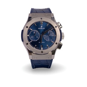 Hublot 521.NX.7170.LR Classic Fusion Chronograph 45mm Titanium Blue Dial Blue 